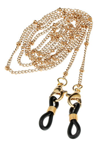 Das Bild zeigt eine Brillenkette in roségold.